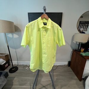 NWOT Gitman Vintage - American Neon Awning Stripe Oxford Shirt - Yellow